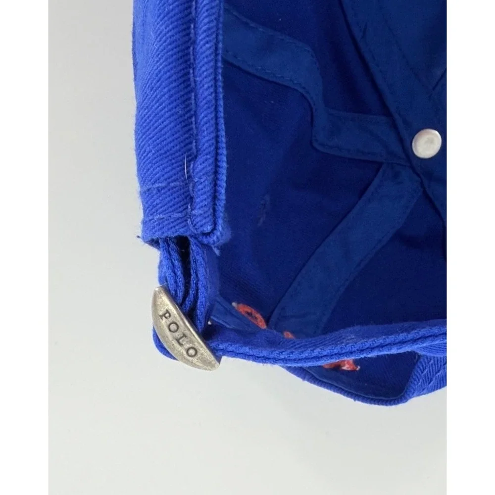 Polo Golf Ralph Lauren Hat Cap Blue with Red Pony Logo Strap Back Casual Faded